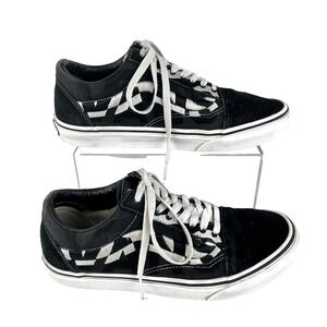 Vans Suede Tennis Shoes 7.5 Men, 9 Women Old Skool Statement Black Suede Leather